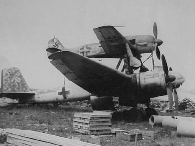 Mistel S2 Ju 88 and Fw 190 Merseburg Germany 1945