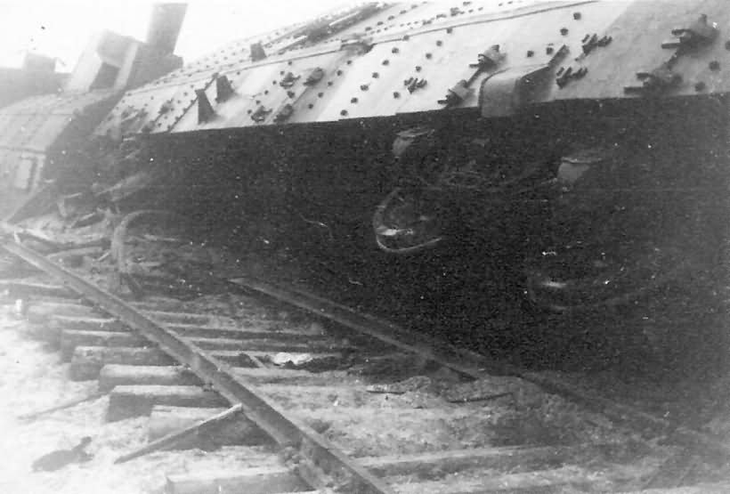 Destroyed armored train