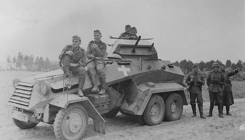 Six-wheeled SdKfz 231 armoured car