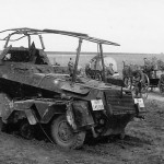 Destroyed SdKfz 232 armoured radio vehicle