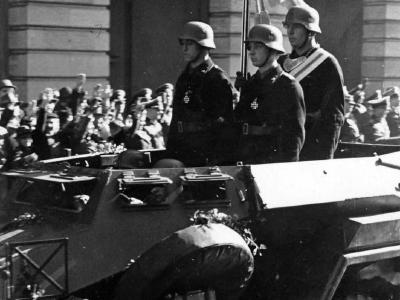 Sd.Kfz. 247 taking part in a parade in Germany.
