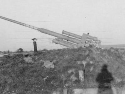 German anti aircraft gun Flak 105 Remagen 1945