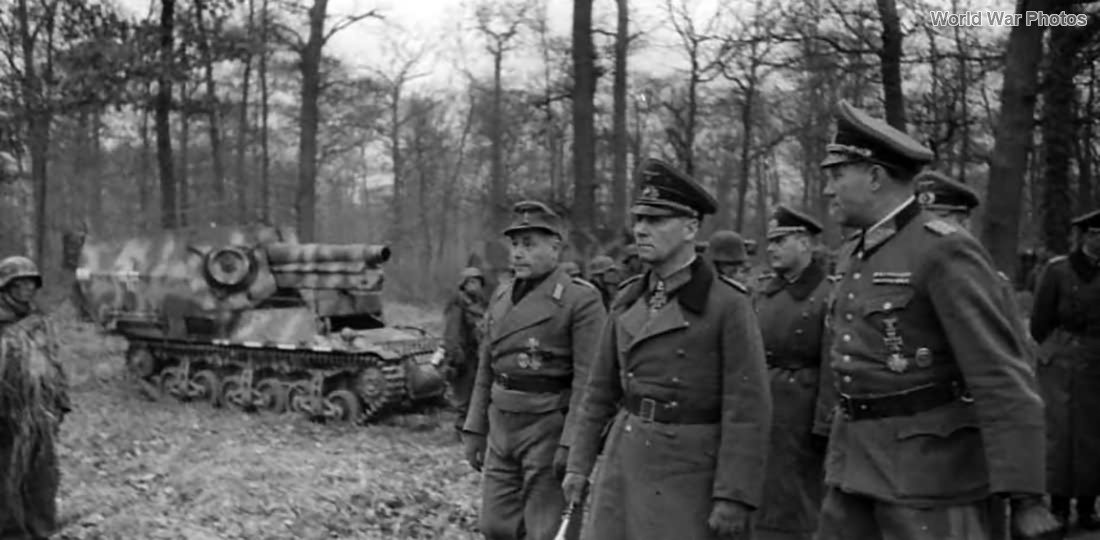 Erwin Rommel visiting 21. Panzer Division prior to the allied invasion