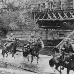 Wehrmacht German Cavalry Troops Ford Stream During Advance in Poland 1939