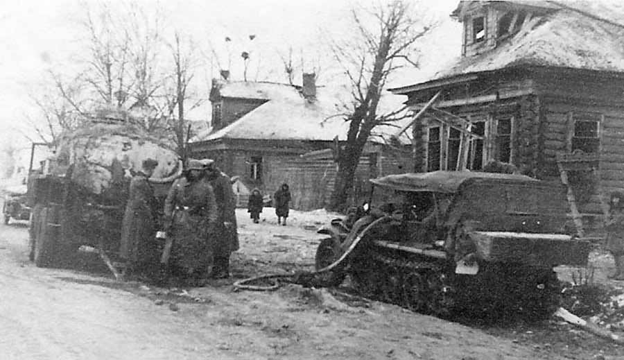 SdKfz 10 being refuelled – Eastern Front