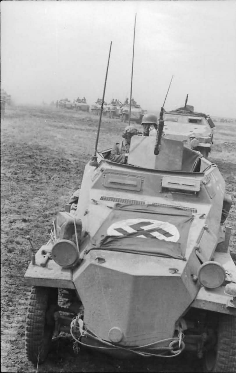 SdKfz 250 and column of SdKfz 251 eastern front south 1942