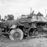 The charred remnants of a German SdKfz 251