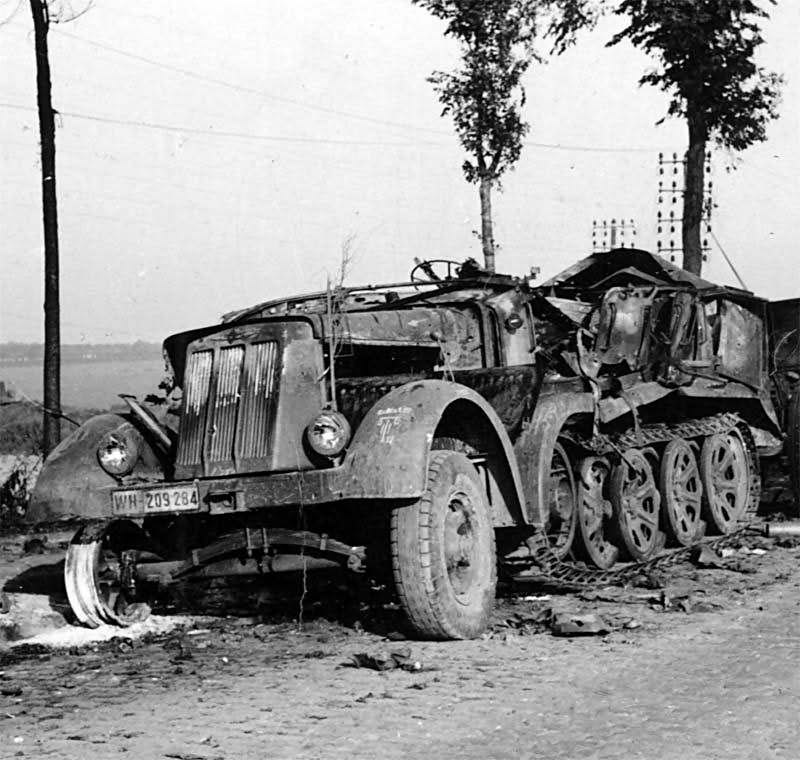 Destroyed German Wehrmacht SdKfz 7
