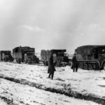 SdKfz 7 and column of German trucks Russia