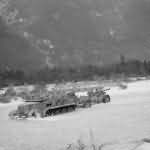 Mittlerer Zugkraftwagen 8t SdKfz 7 with gun in river