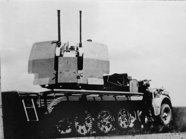 German self-propelled anti-aircraft gun Sd.Kfz. 7/1 armed with a 2 cm Flakvierling 38