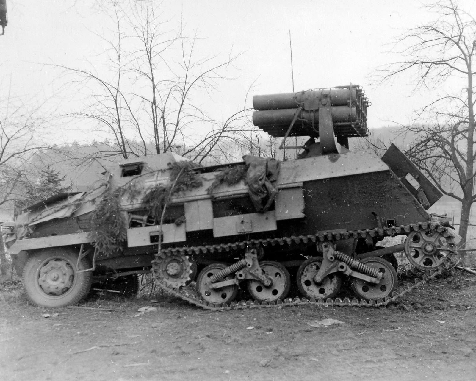 German Sd.Kfz.4/1 halftrack with rocket launcher system Fussingen 1945