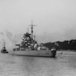 A stern view of the battleship Bismarck