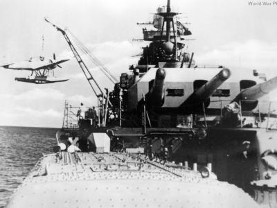 Ar 196 being hoisted on board Graf Spee