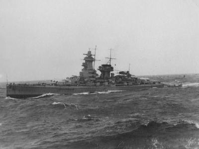 Graf Spee cruiser underway