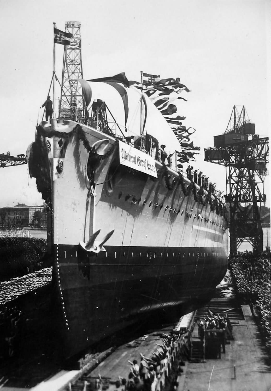 Graf Spee in shipyard