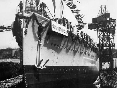 Graf Spee in shipyard