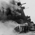 Graf Spee burning in Montevideo December 1939