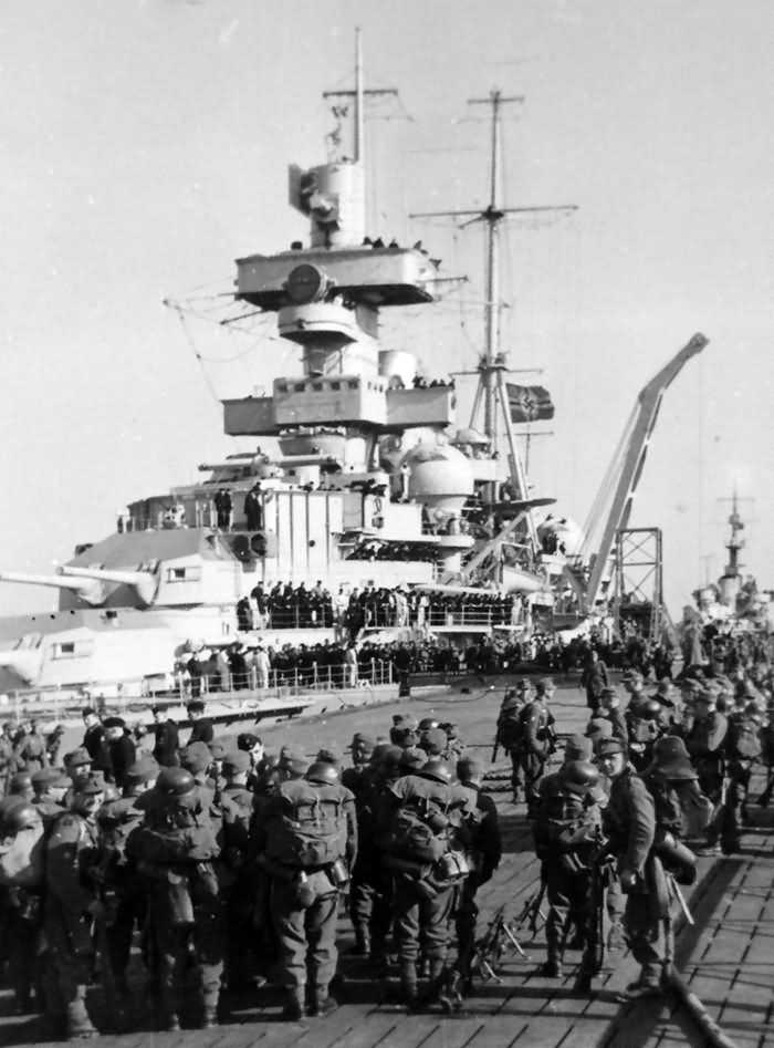 Heavy cruiser Admiral Hipper in Cuxhaven, April 6. 1940