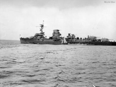 German cruiser Leipzig anchored