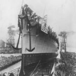 Launch of light cruiser Leipzig at Wilhelmshaven