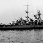 Cruiser Prinz Eugen off Massachusetts 1946