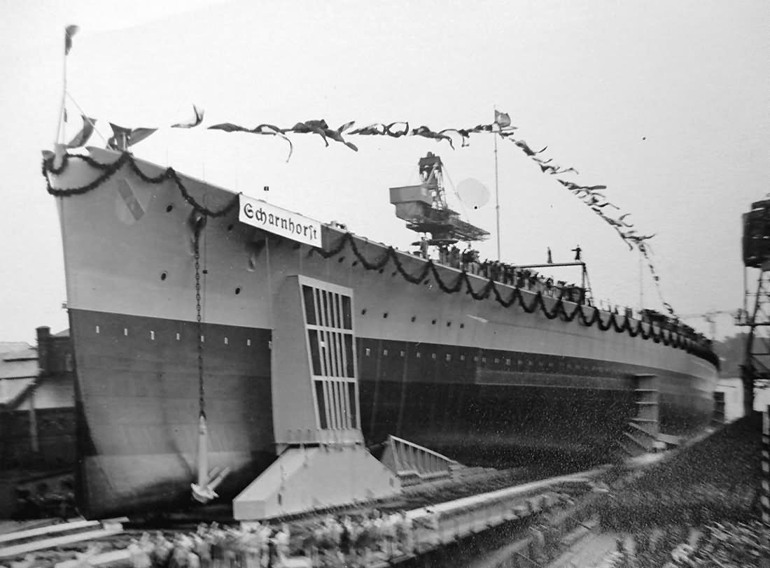 Launch of German Battleship Scharnhorst