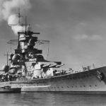Battleship Scharnhorst bow view