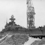 battleship Scharnhorst in harbour