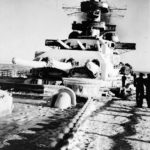 Scharnhorst foredeck, main battery turrets and superstructure