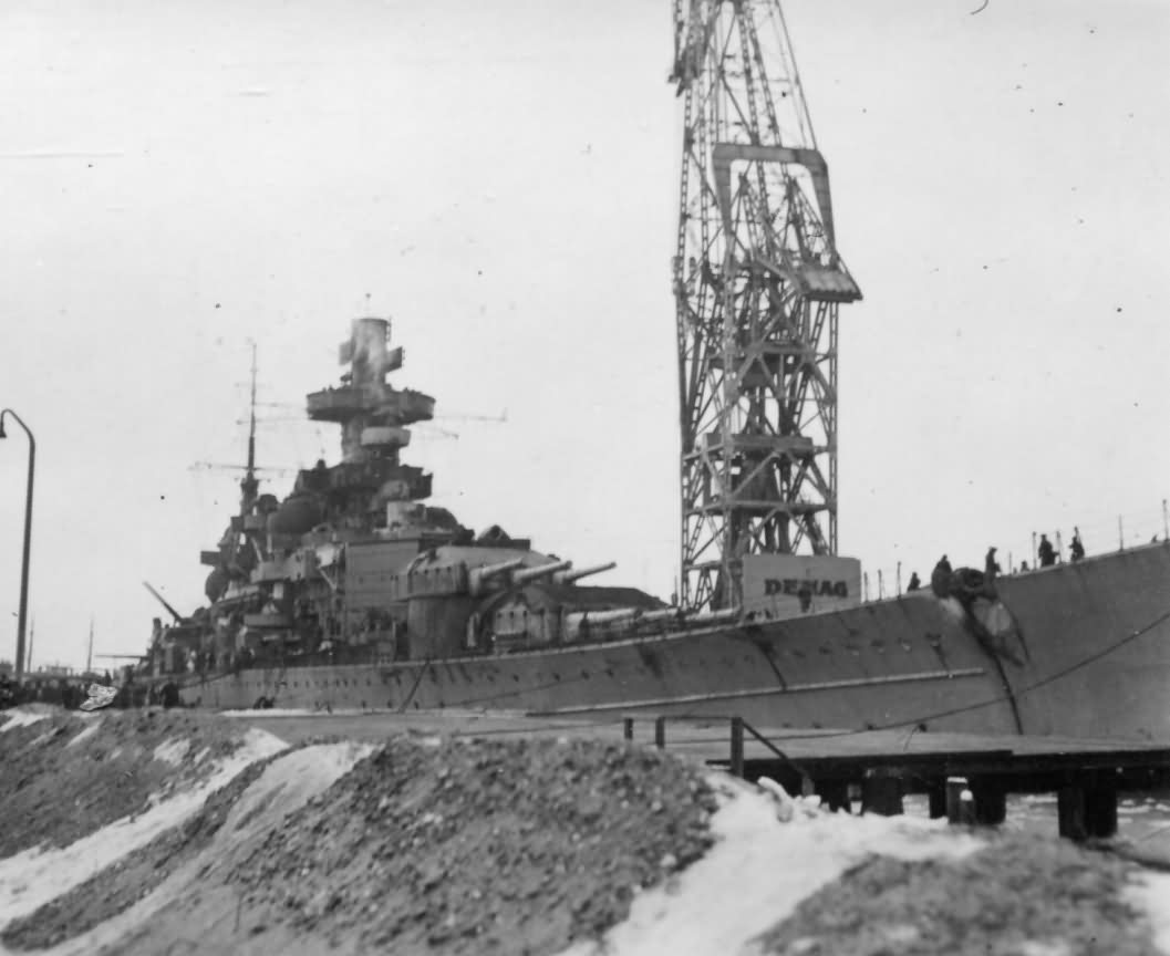 battleship Scharnhorst in harbour