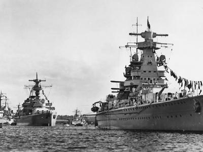 Battlecruiser Deutschland and Admiral Scheer 1939