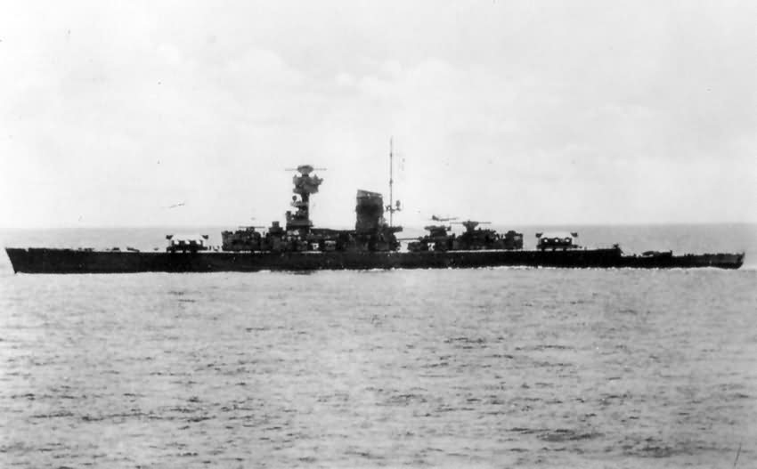 German cruiser Admiral Scheer broadside