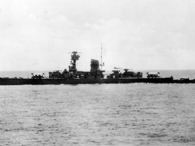 German cruiser Admiral Scheer broadside