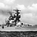 Bow view of heavy cruiser Admiral Scheer