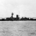 German cruiser Admiral Scheer broadside