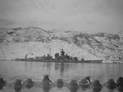 Starboard view of the battleship Tirpitz in Norway 6