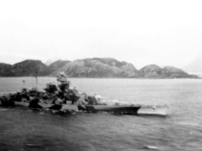 Starboard view of the battleship Tirpitz in Norway 8