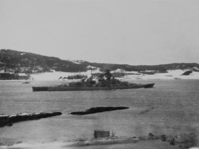Starboard view of the battleship Tirpitz in Norway 9