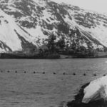 Starboard view of the battleship Tirpitz in Norway 1942