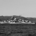 Battleship Tirpitz in camouflage. Norway 1943