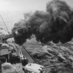 battleship Tirpitz firing