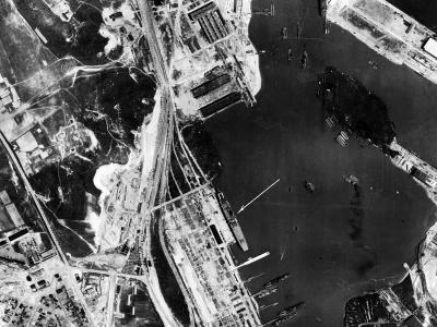 RAF reconnaissance photo showing Graf Zeppelin at Gotenhafen (Gdynia) – 6 February 1942