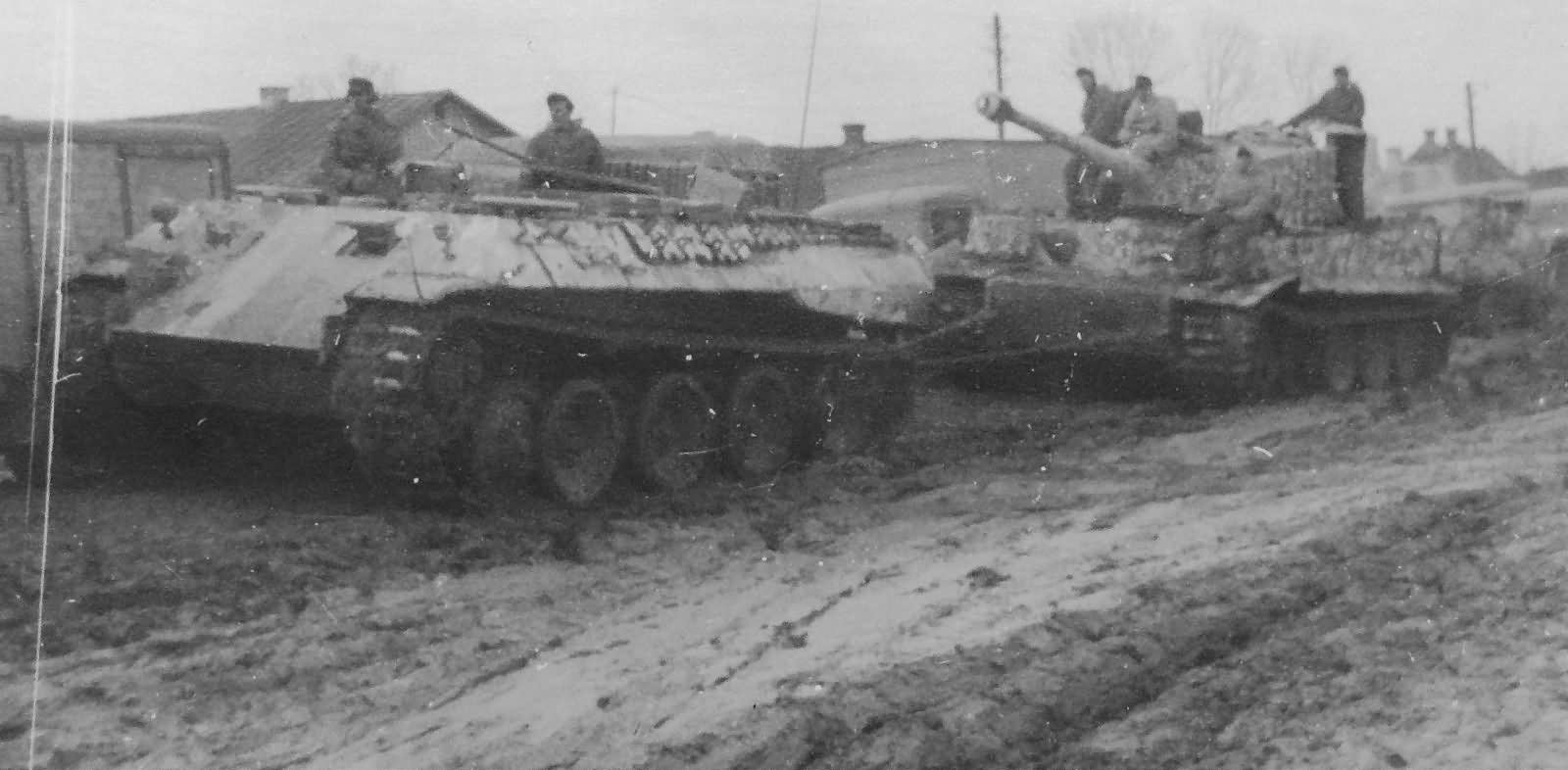 Bergepanther towing Tiger I Eastern front 1944 45