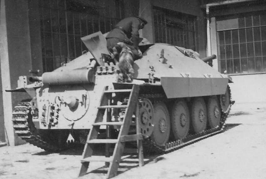 Hetzer tank destroyer rear view