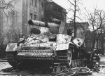 destroyed Hummel gun in Berlin 1945