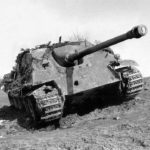 Destroyed German tank destroyer Jagdpanther of the schwere Panzerjager Abteilung 654, March 1945