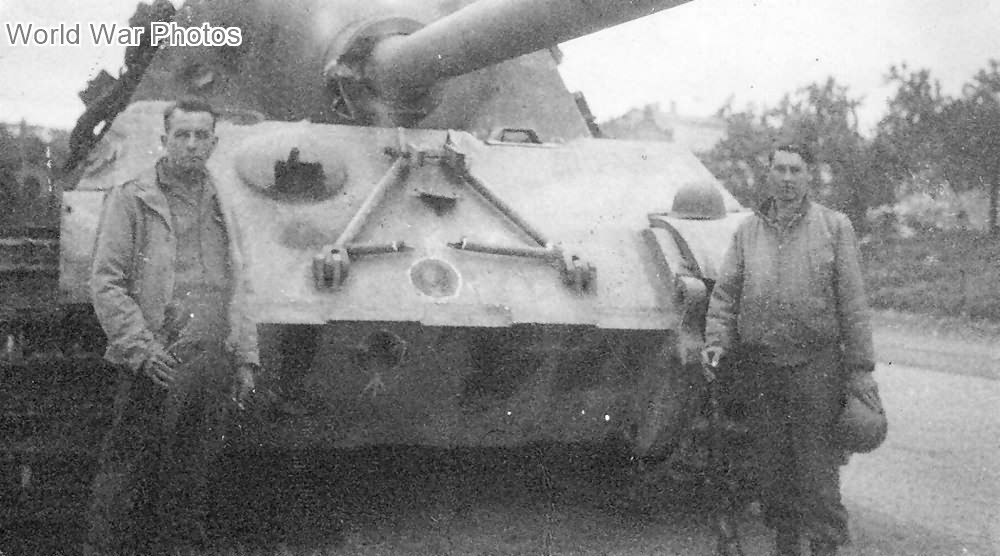 Jagdtiger with direct hits on its frontal armor