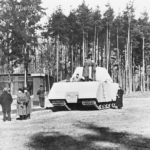 Maus prototype on trials with with a mockup turret