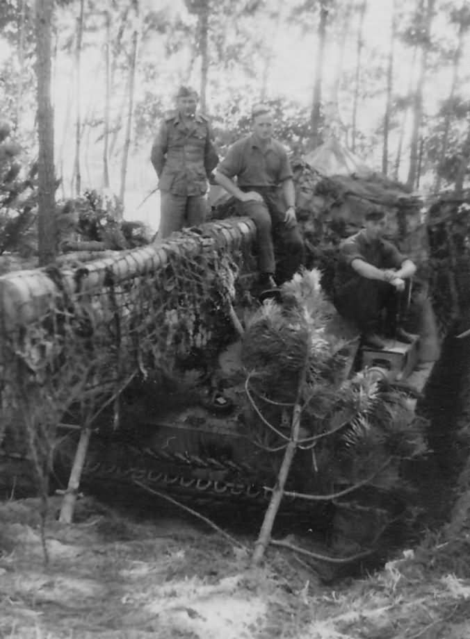 Front view of a heavily camouflaged German tank destroyer Nashorn – Anzio 1944